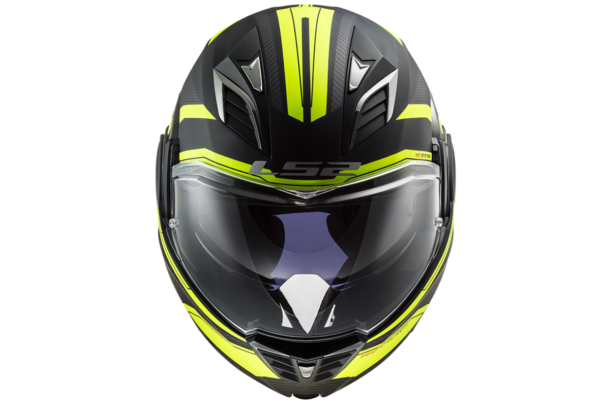 LS2 Překlopná moto přilba FF900 VALIANT II REVO MATT BLACK H-V YELLOW
