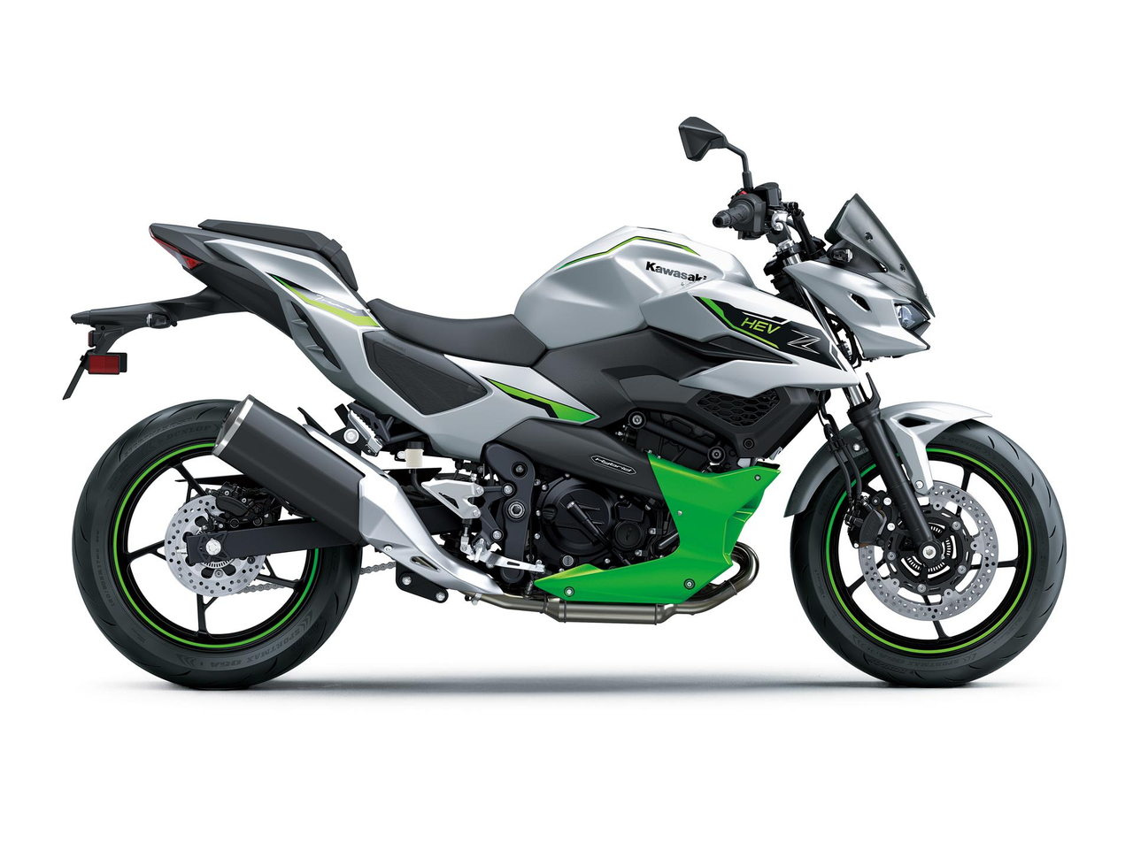 KAWASAKI Z7 HYBRID Metallic Bright Silver / Metallic Matte Lime Green / Ebony