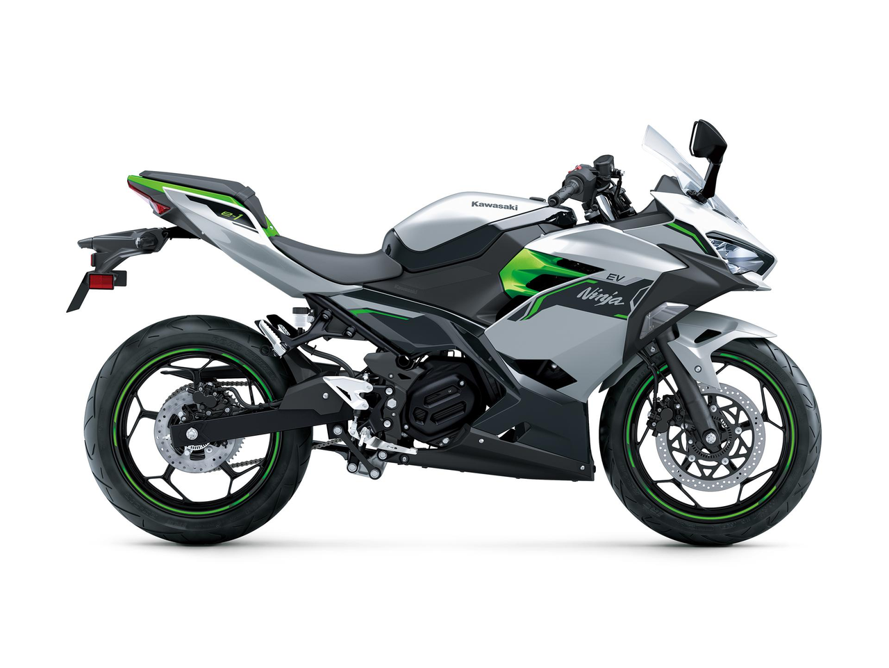 KAWASAKI Ninja e-1 Metallic Bright Silver / Metallic Matte Lime Green / Ebony