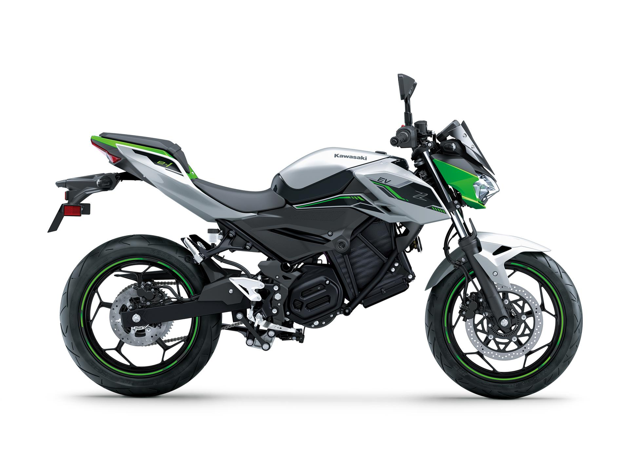 KAWASAKI Z e-1 Metallic Bright Silver / Metallic Matte Lime Green / Ebony