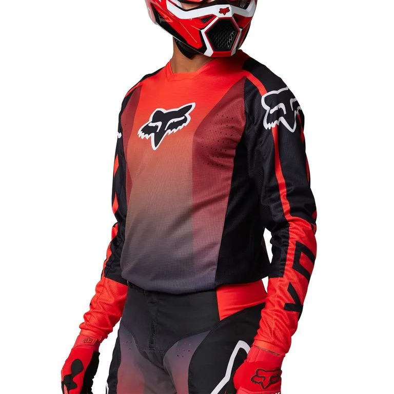 FOX pánský dres MX23 180 Leed Jersey - Fluo Red
