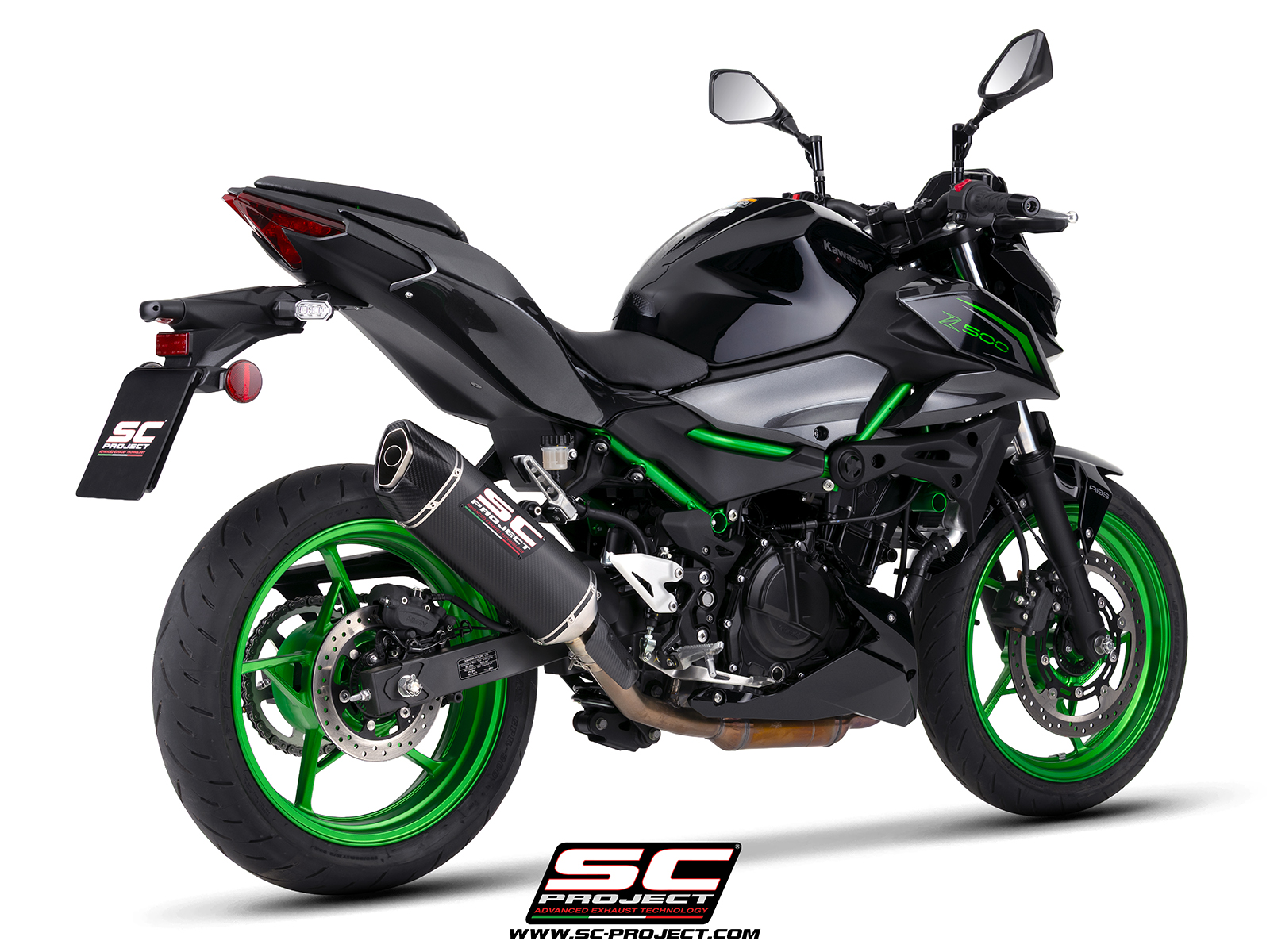 SC-PROJECT KAWASAKI Z500 (2024 - 2026) Výfuk z uhlíkových vláken SC1-X