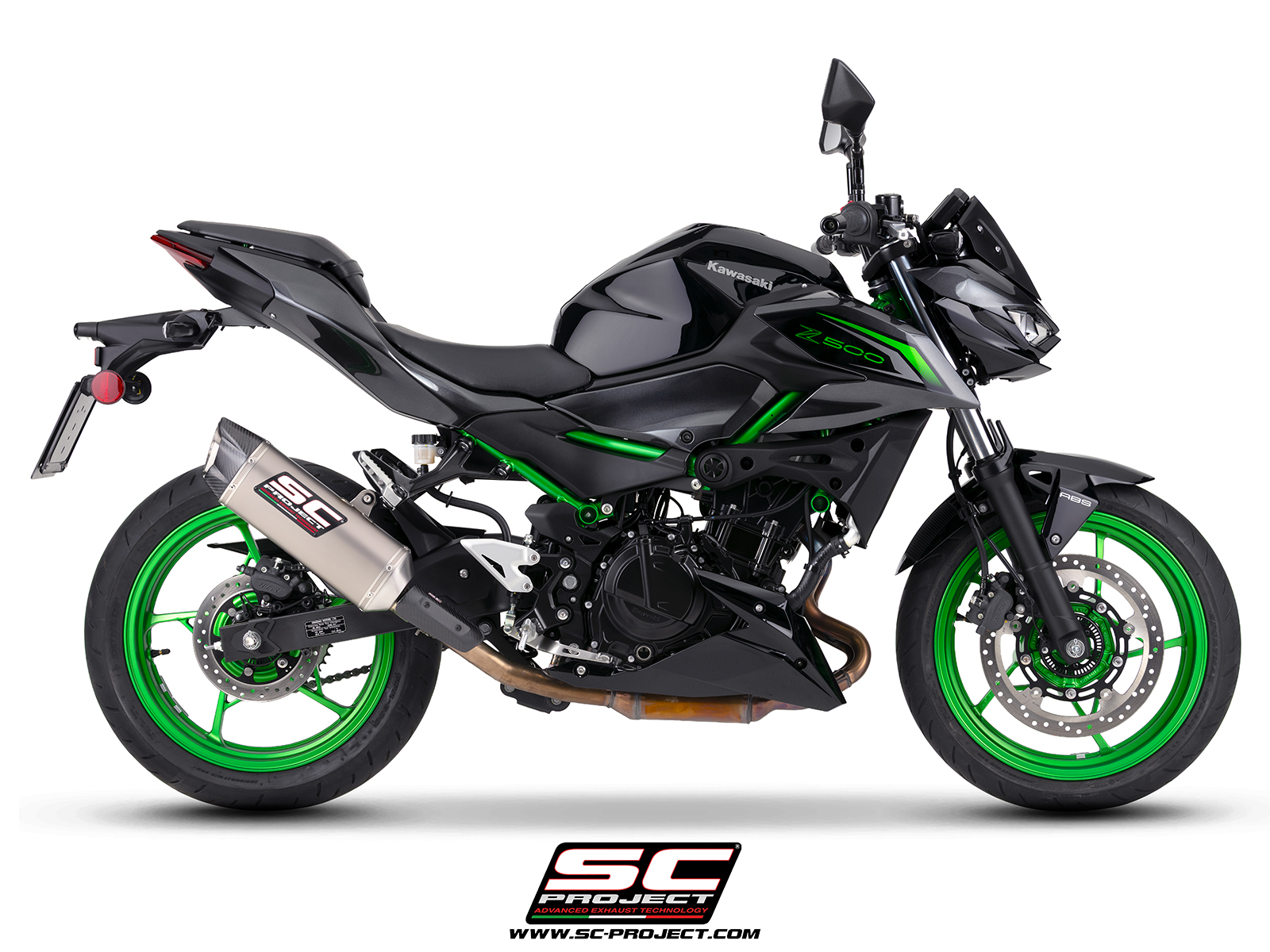SC-PROJECT KAWASAKI Z500 (2024 - 2026) Titanový výfuk SC1-X