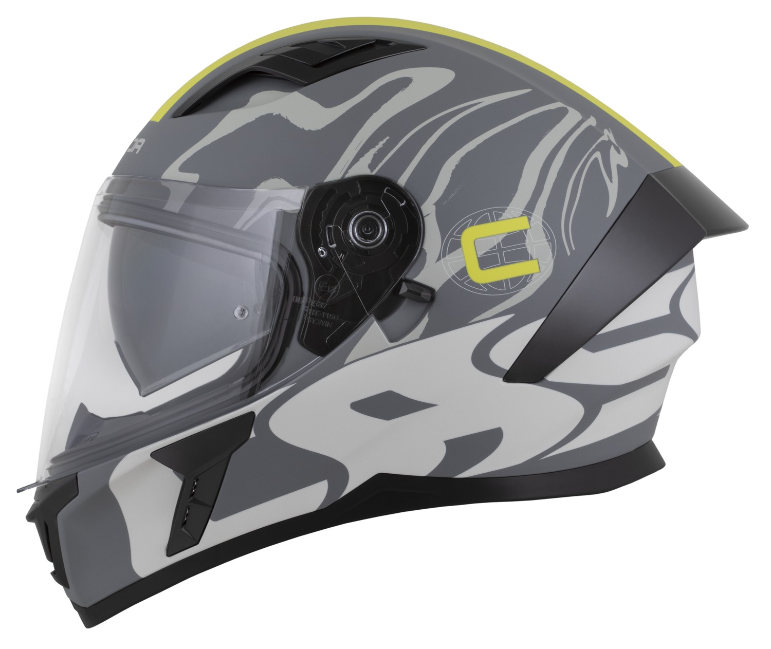 přilba Orbit Multivers, CASSIDA šedá matná/světle šedá/žlutá fluo/černá