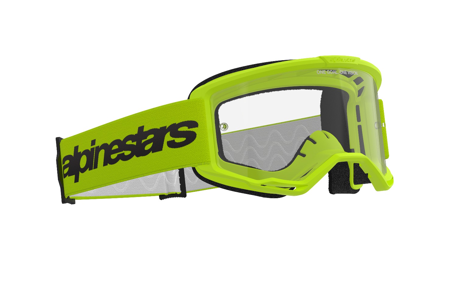 ALPINESTARS brýle VISION 3 WORDMARK (žlutá fluo, čiré plexi)