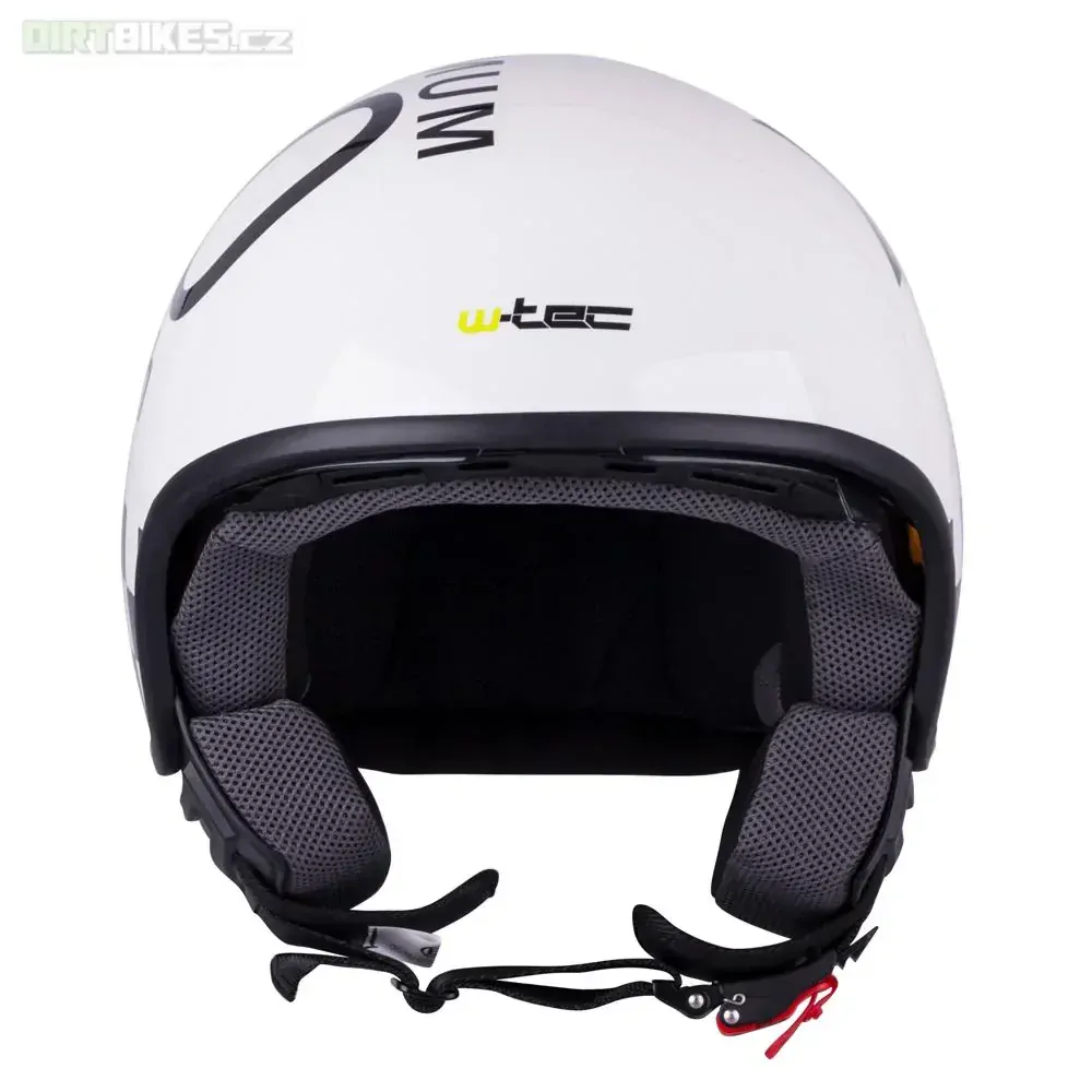 Přilba otevřená W-TEC FS-710G Sixty White - bílá s grafikou