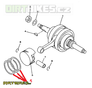 6. Pístní kroužky Linhai SET (Pro ATV300)