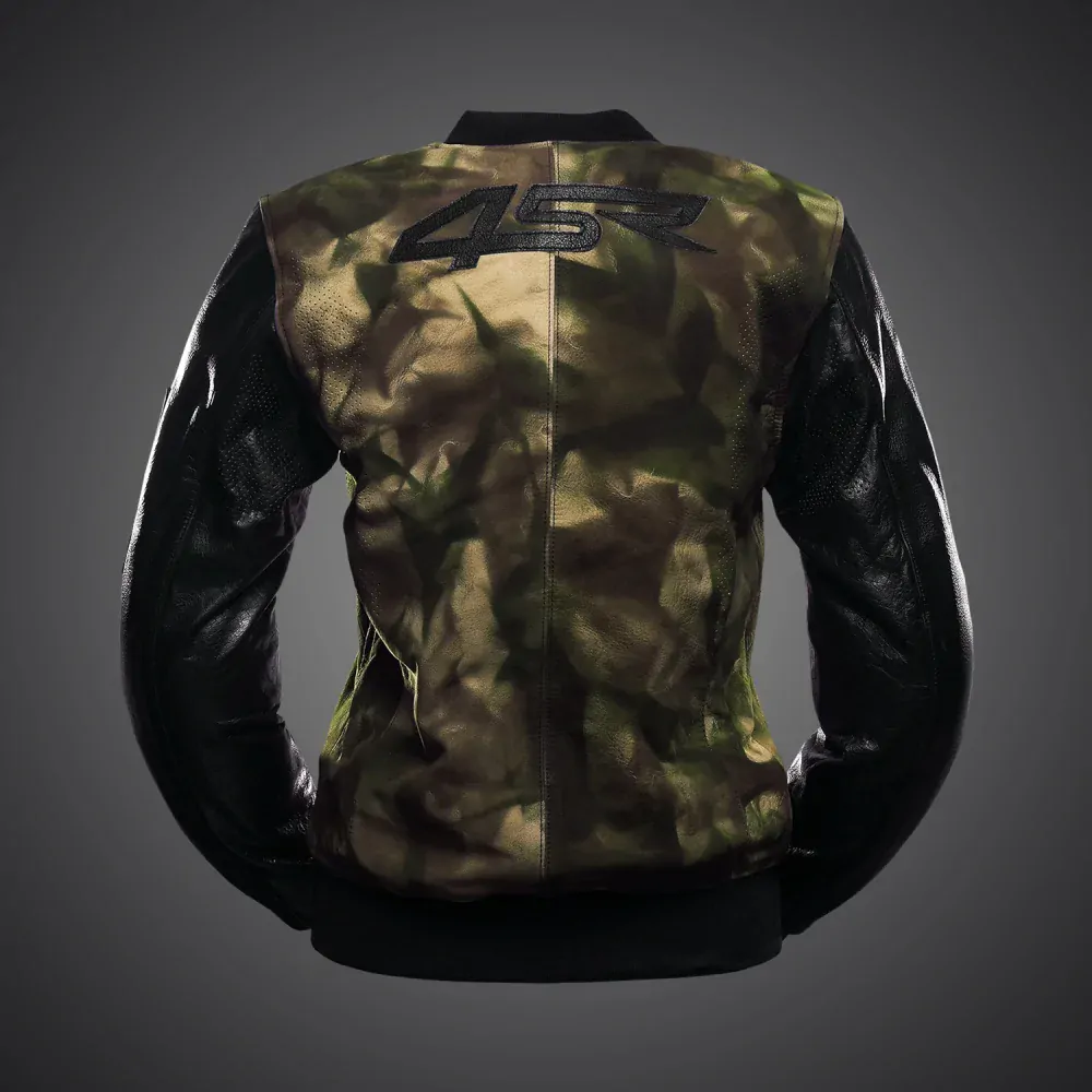 4SR Dámská koženo textilní moto bunda Bomber Lady Camo