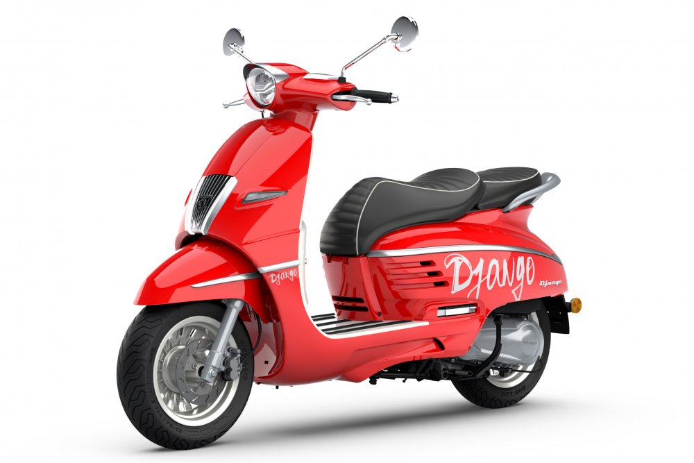 Peugeot DJANGO 125i Hot Color - Flamingo Red + VOUCHER NA 5000 KČ