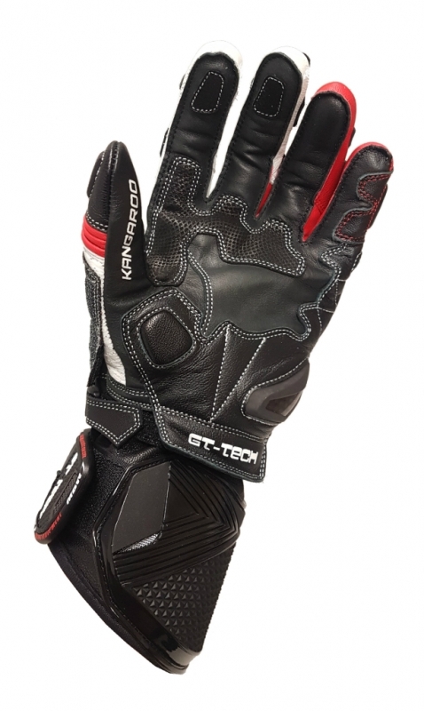 MBW Pánské kožené moto rukavice GT-TECH red 