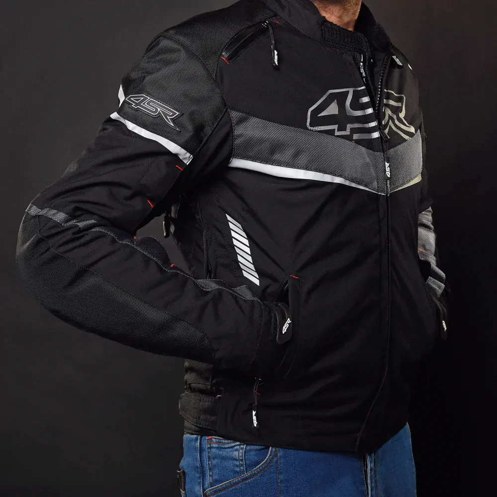 4SR Pánská textilní moto bunda Young Gun Shadow černo šedá