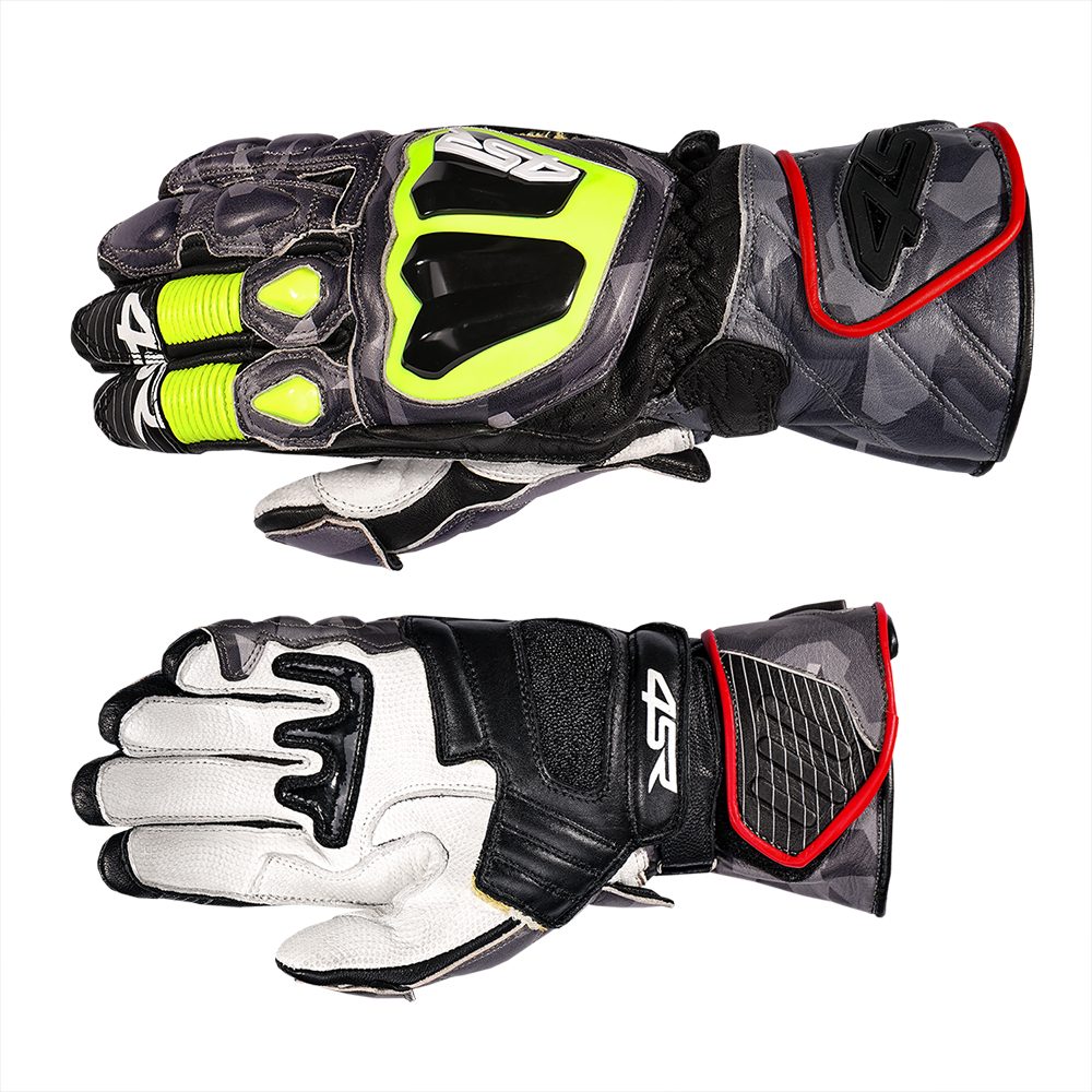 4SR Pánské kožené moto rukavice Stingray Race Spec camo