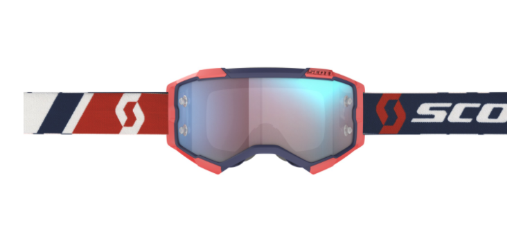 SCOTT Motorkářské brýle FURY CH red blue blue chrome works + čiré sklo