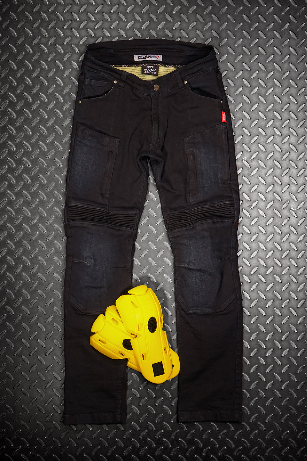 4SR Pánské kevlarové moto jeansy CLUB SPORT black