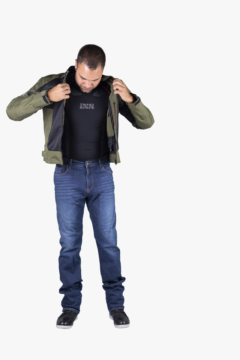 IXS Pánská textilní moto bunda EVO-AIR olivová černá