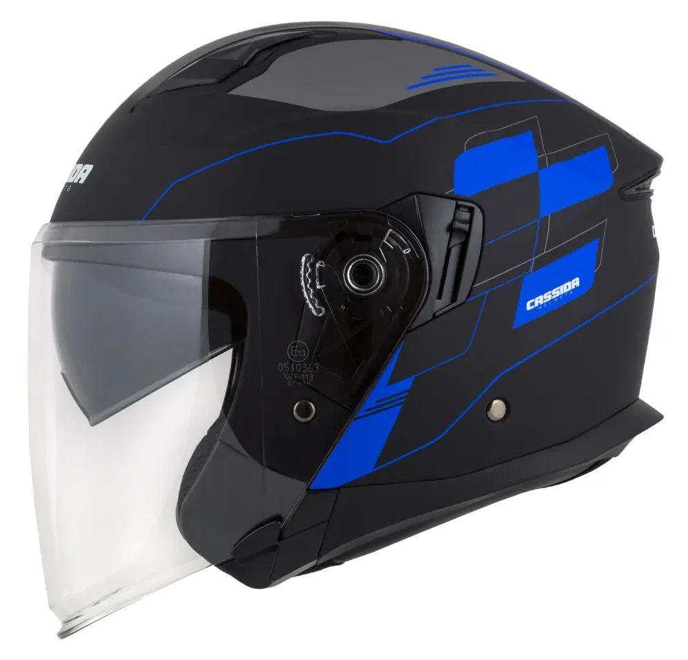 CASSIDA Otevřená moto přilba Jet Tech ROXOR modrá
