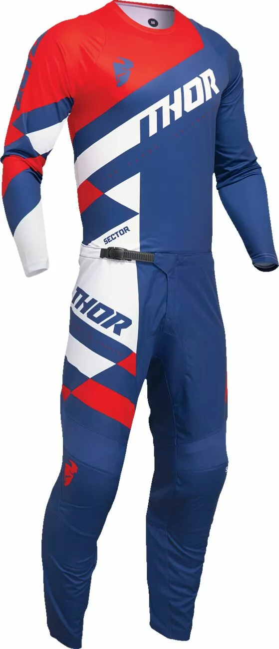 THOR dětský dres SECTOR CHECKER tm.modrá/červená