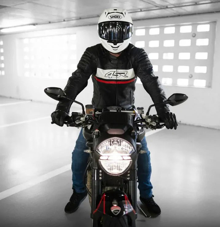 4SR Pánská kožená moto bunda ROADSTER III RED