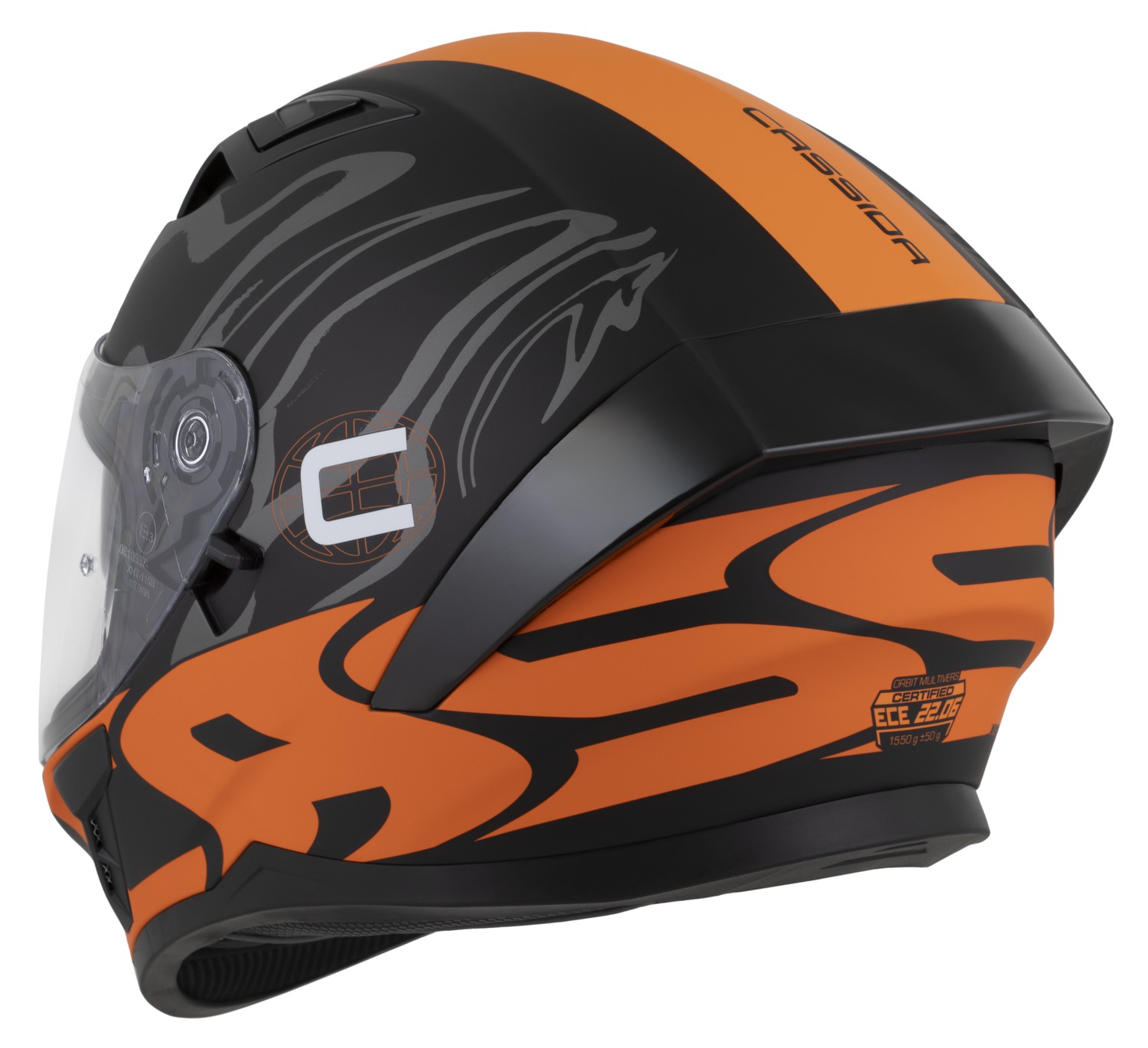 přilba Orbit Multivers, CASSIDA černá matná oranžová šedá bílá