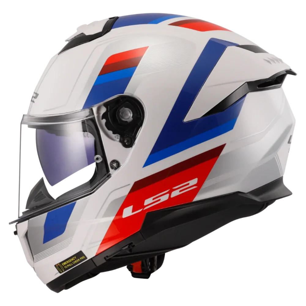  LS2 Integrální moto přilba FF808 STREAM II VINTAGE WHITE BLUE RED