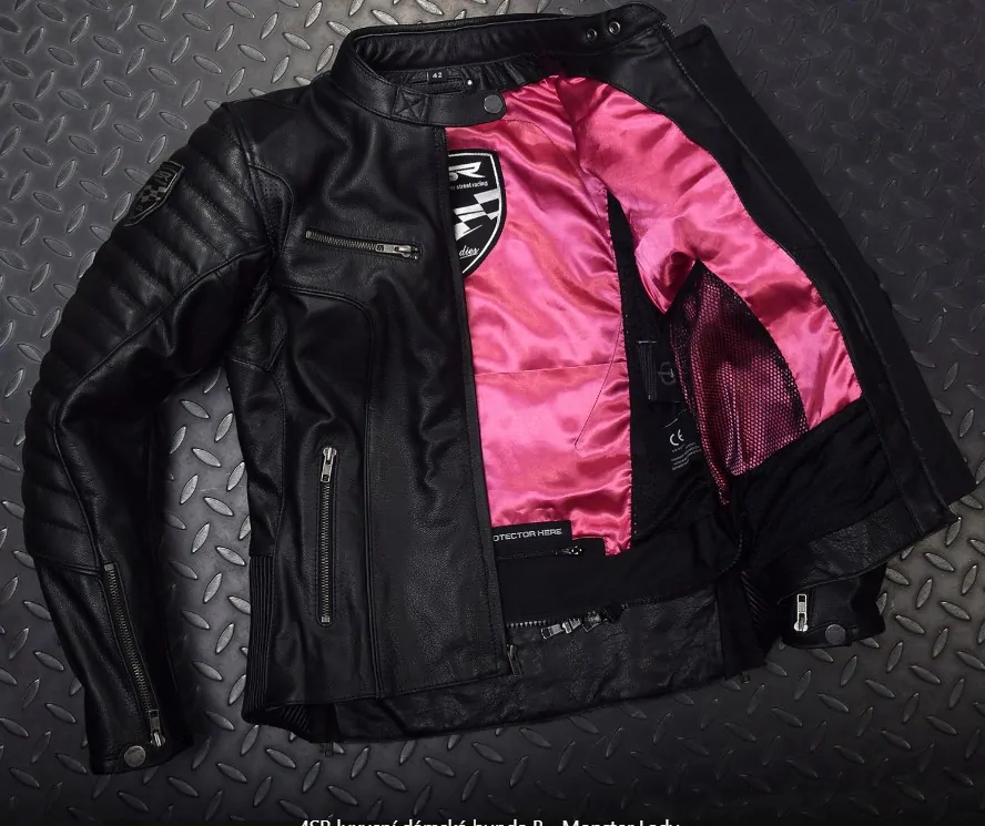 4SR Dámská kožená moto bunda B-Monster Lady černá
