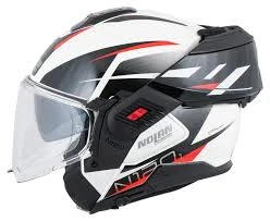 NOLAN Překlopná moto přilba N120-1 Nightlife N-com Metal White 27