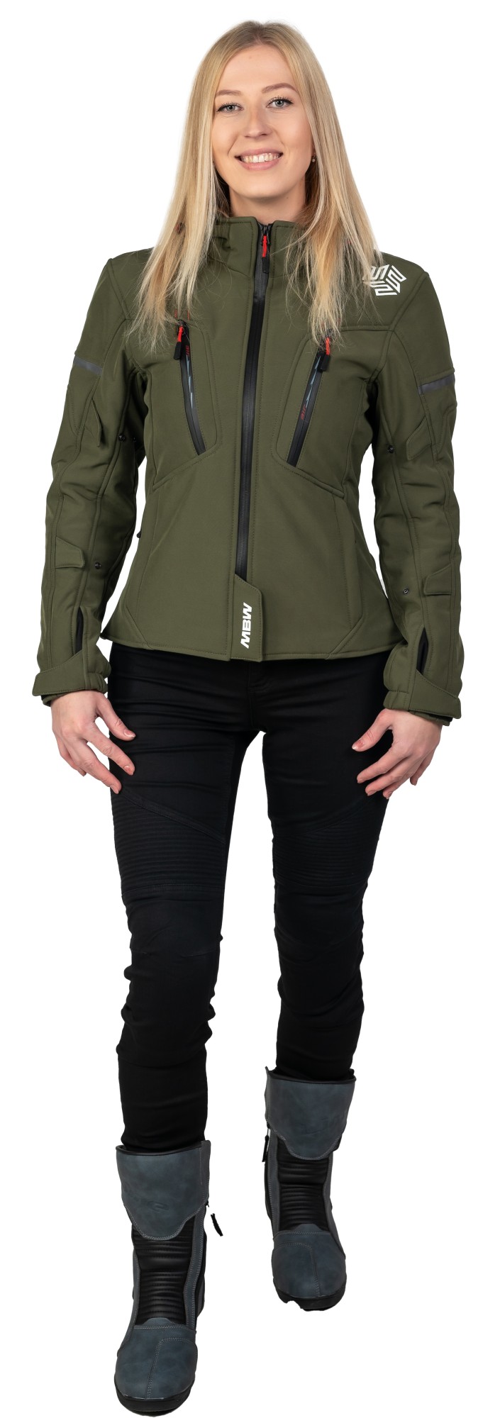 MBW Dámská softshell moto bunda HANA green
