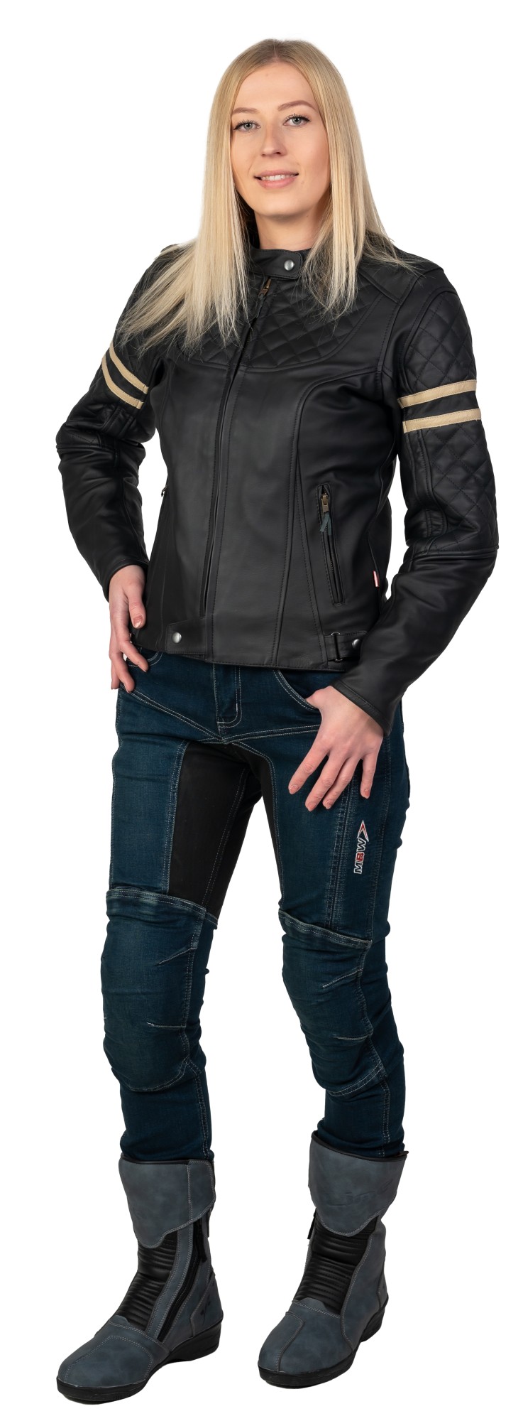 MBW Dámská kožená moto bunda  SARA 