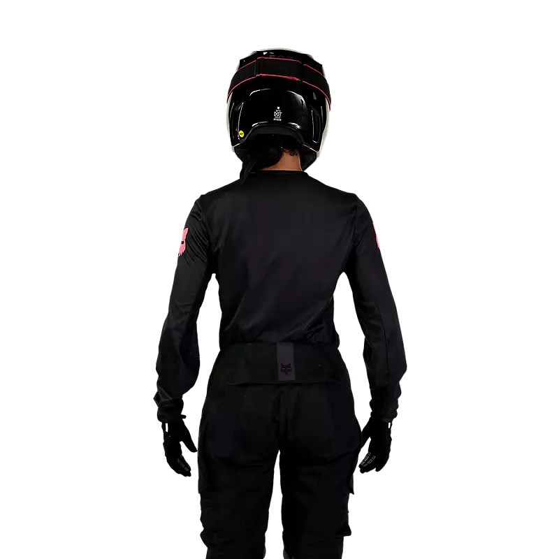 Dámský moto dres FOX Womens 180 Blackout Jersey černá/růžová