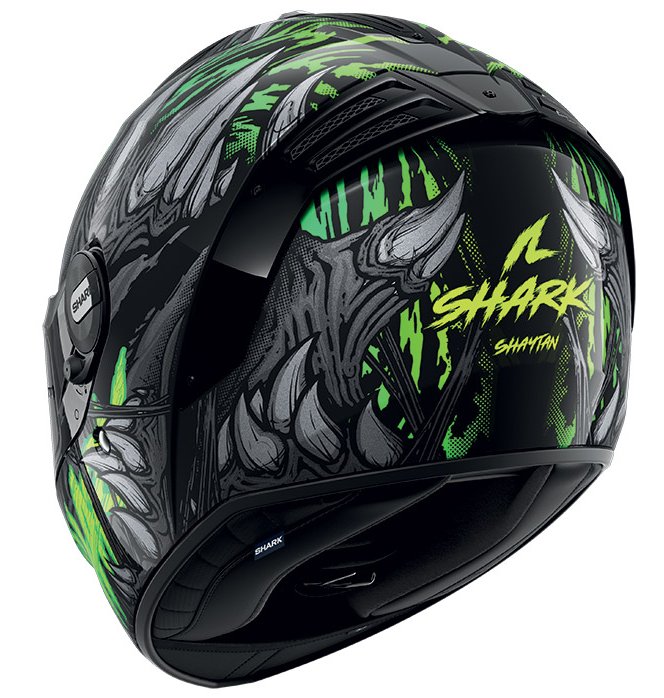 SHARK Integrální moto přilba Spartan RS Shaytan černá zelená