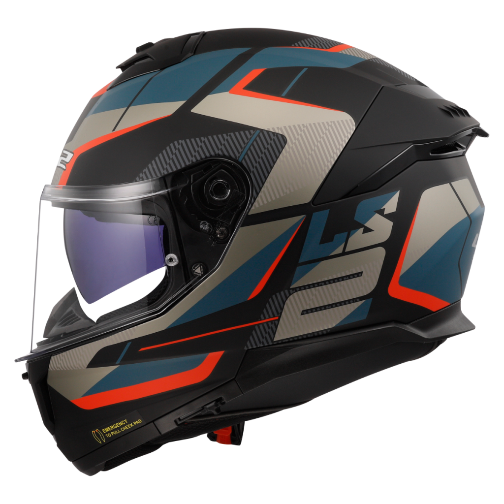 LS2 Integrální moto přilba FF808 STREAM II ROAD černá šedá modrá oranžová