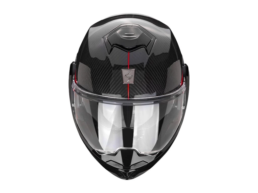 SCORPION Překlopná moto přilba EXO-TECH EVO CARBON TOP černo/červená