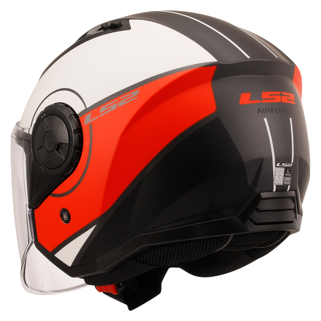 LS2 Otevřená moto přilba OF616 AIRFLOW II COVER MATT WHITE RED
