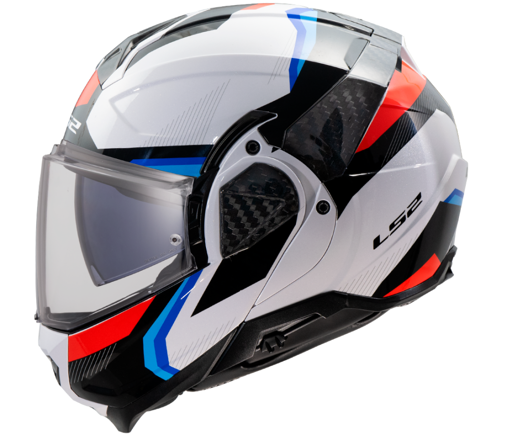 LS2 Překlápěcí moto přilba FF910 ADVANT II TRIPLE WHITE BLUE RED