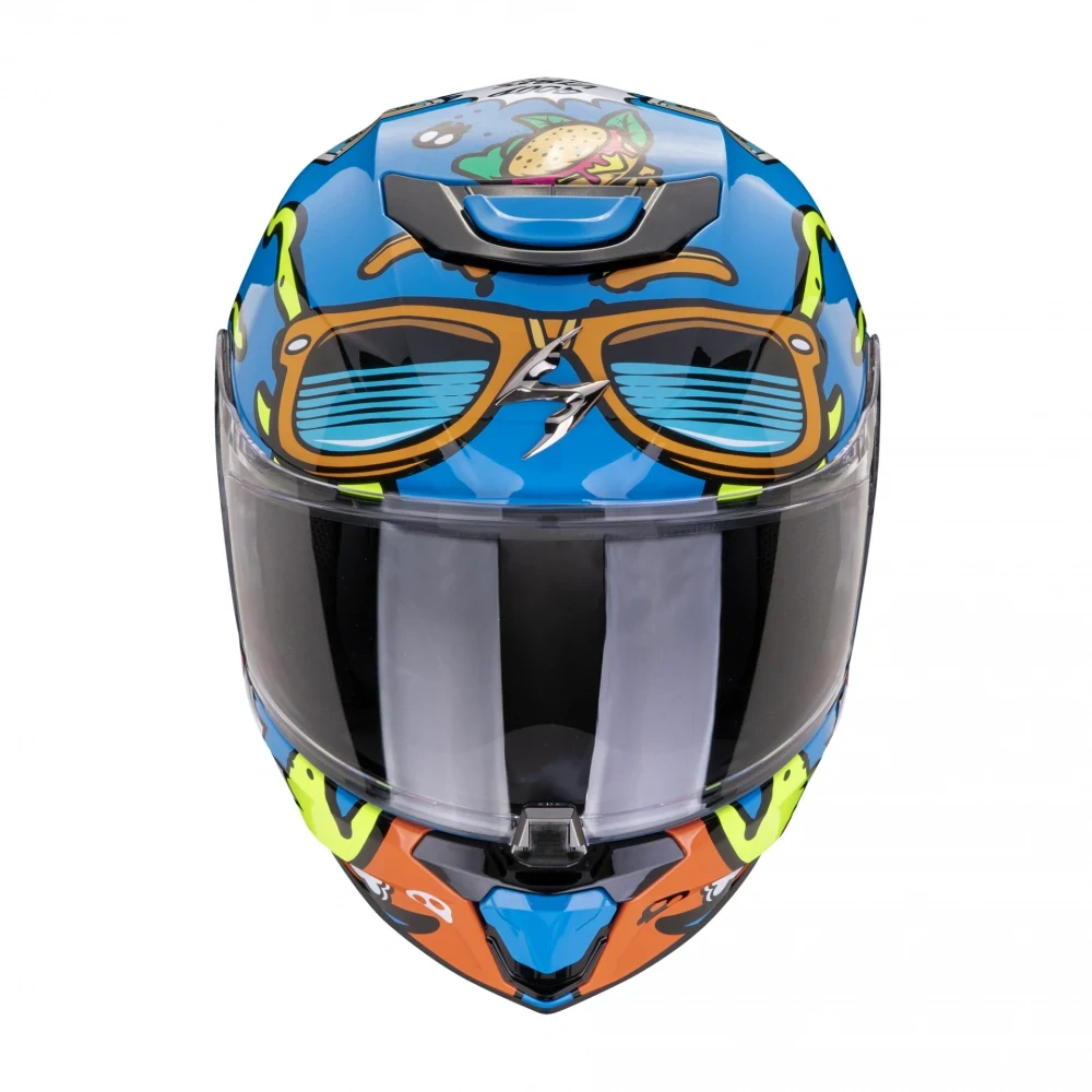 SCORPION integrální dětská přilba EXO-JNR Air Fun (modro/oranžová)