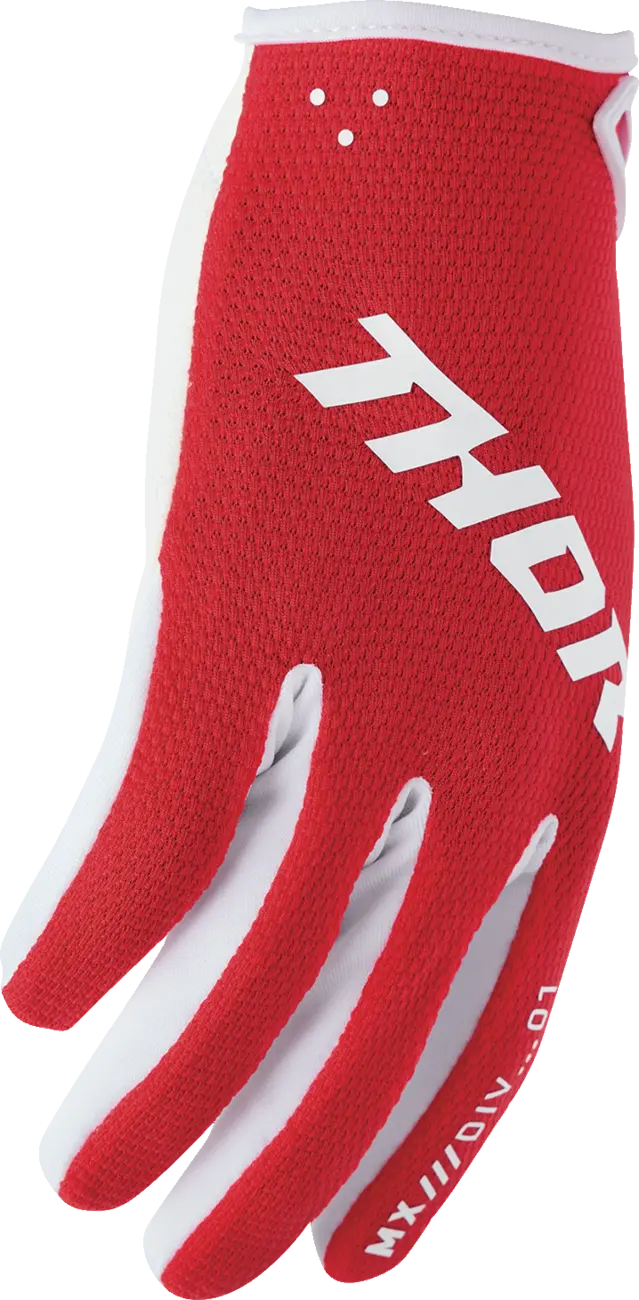 Dětské moto rukavice THOR Youth Ridemode Static Gloves červená