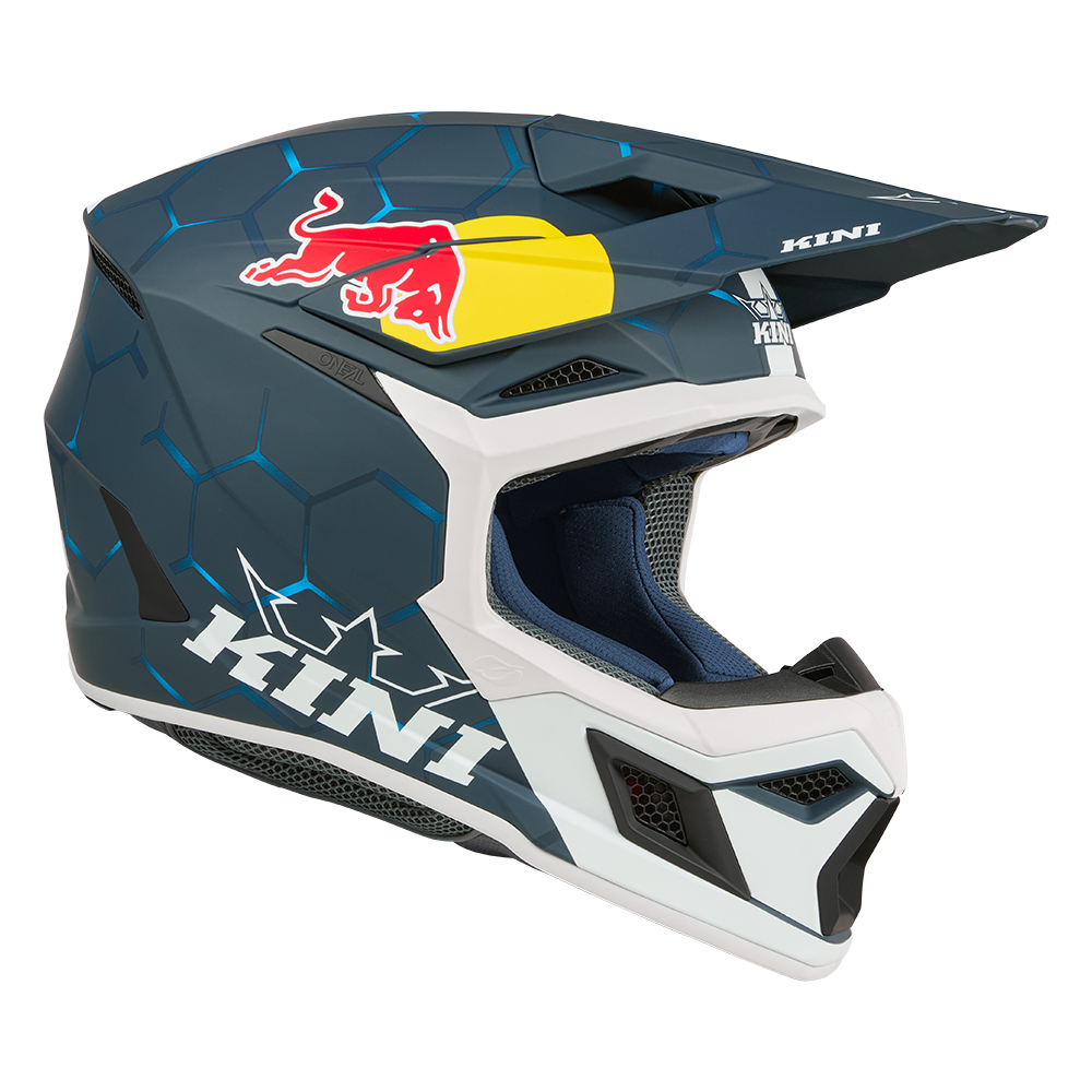 Moto helma KINI Red Bull MX3 Helmet 1.0 modrá/bílá