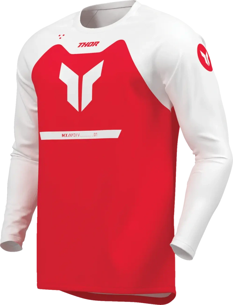 Pánský moto dres THOR Ridemode Menace Jersey červená/bílá