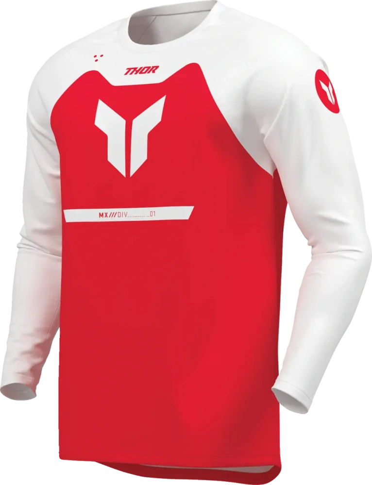 Dětský moto dres THOR Youth Ridemode Menace Jersey červená/bílá
