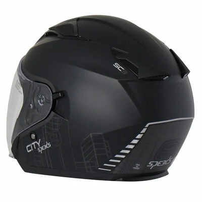 SPEEDS skúrtová moto přilba City III Graphic Black/titan matt
