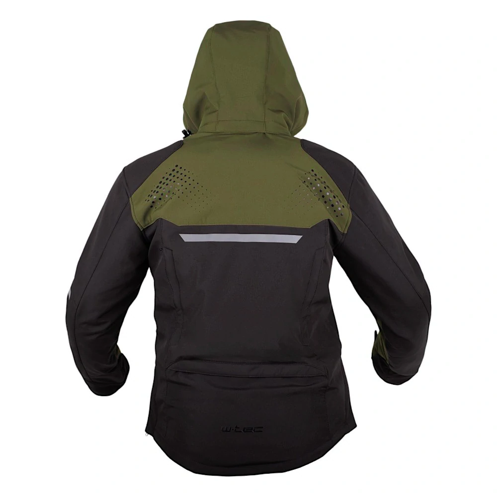 W-TEC Pánská softshellová moto bunda Annorack - khaki-černá