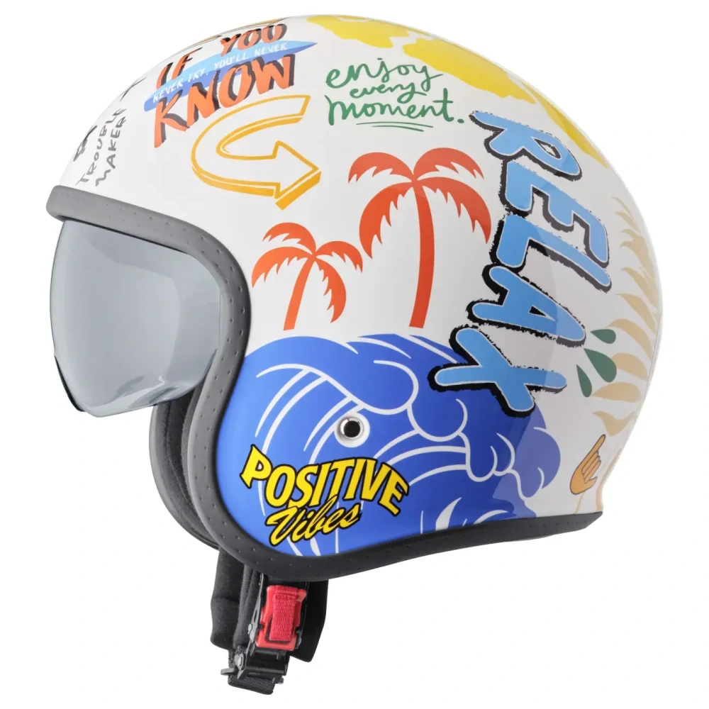GMS Otevřená helma RIDE & SURF bílo-žluto-modrá