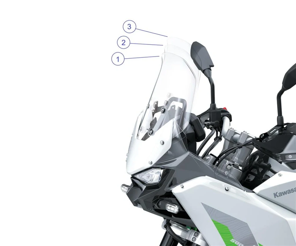 Turistické plexi (čiré) pro KAWASAKI KLE500