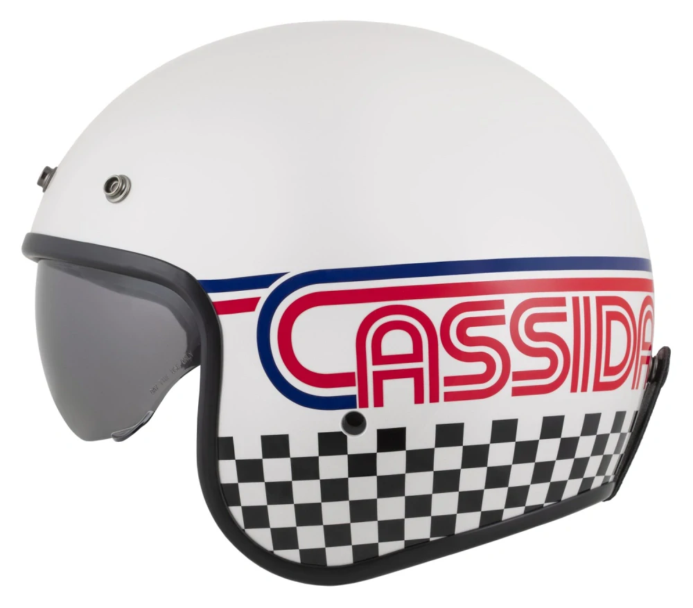 CASSIDA Otevřená moto přilba Oxygen Rondo bílá perleť/červená/modrá/černá