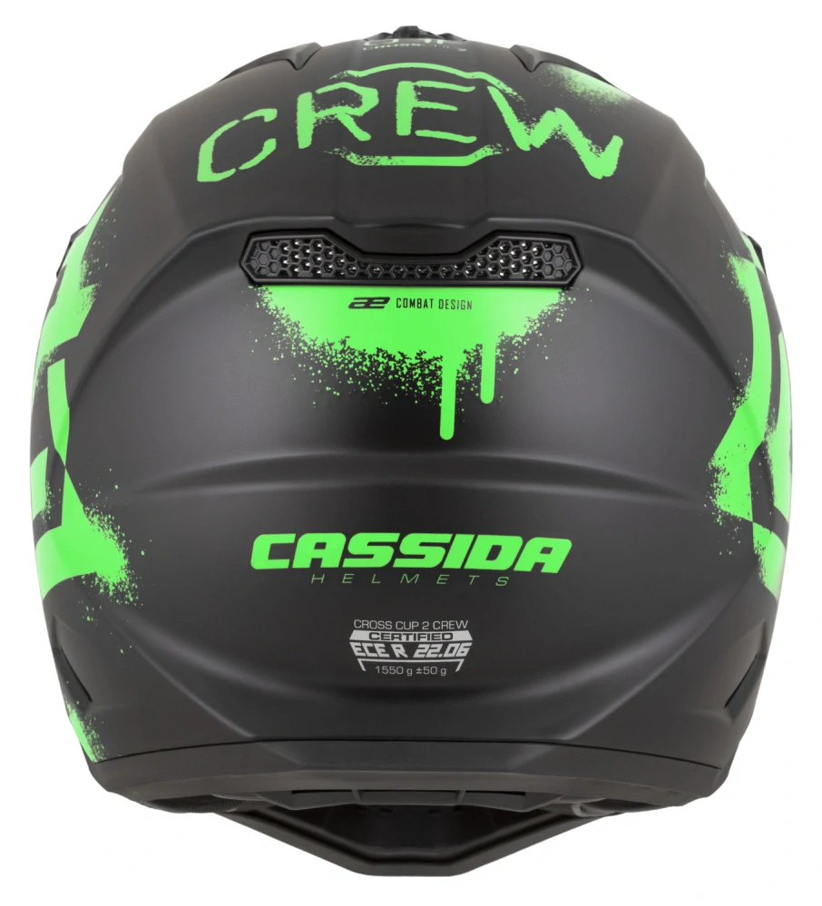 CASSIDA Motokrosová přilba Cross Cup 2 Crew černá matná zelená fluo