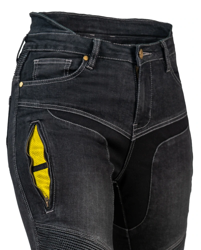 MBW Dámské moto jeansy BELINDA Black