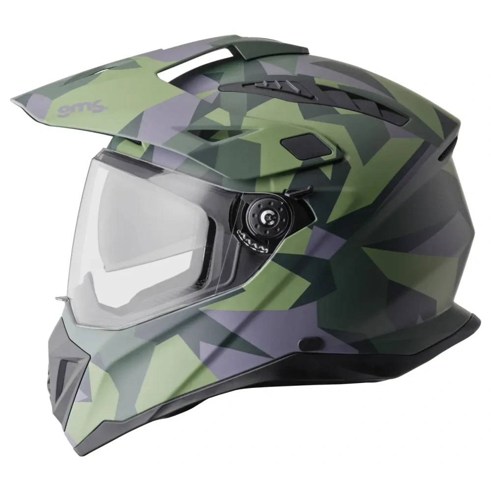 GMS enduro přilba ADVENTUS CAMO matně zeleno-černo-maskáčová