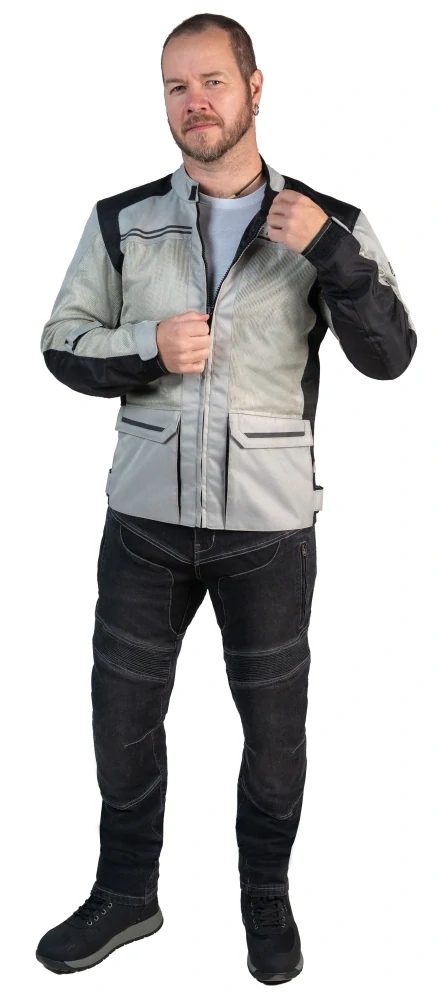 MBW Pánská textilní moto bunda Verano Grey