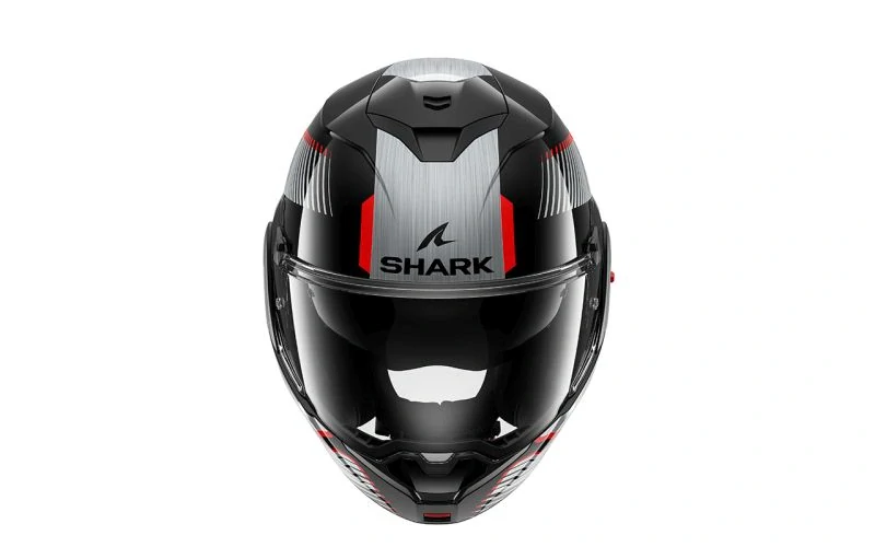 SHARK překlopná helma OXO SIKTER černá/červená/stříbrná