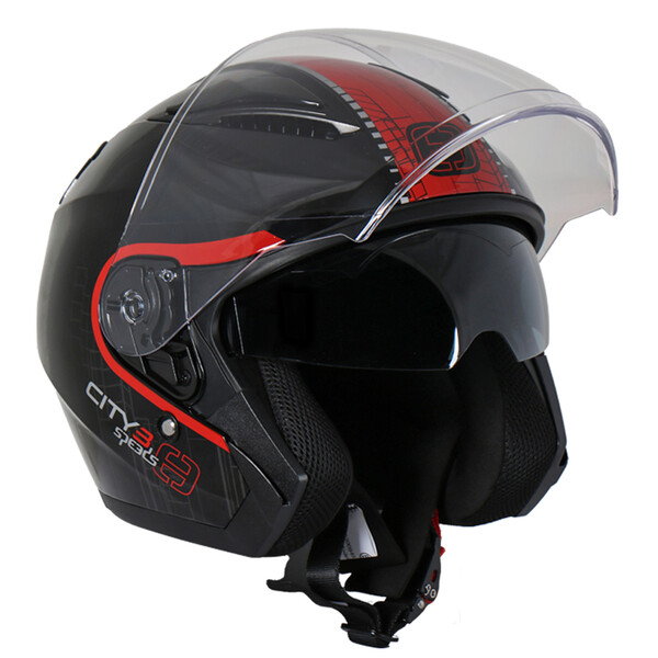 SPEEDS skúrtová moto přilba City III Black/red